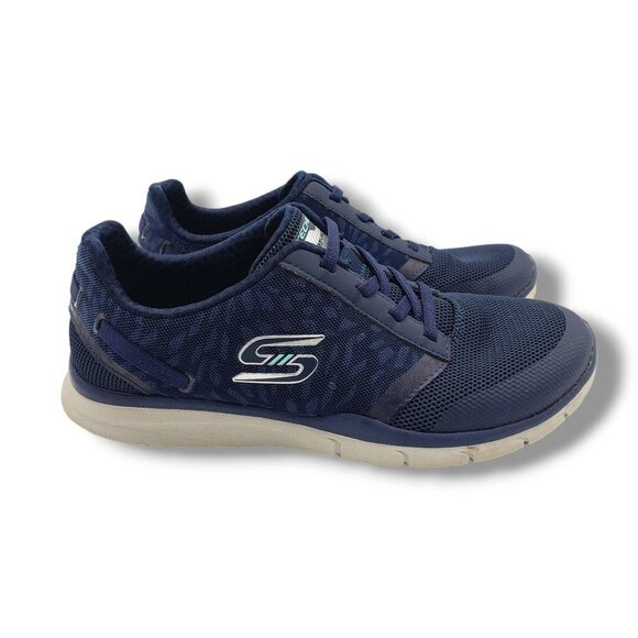 Skechers Gratis Cloud Up to Speed Sneakers Womens 6 Blue Slip‎ On - Picture 1 of 9